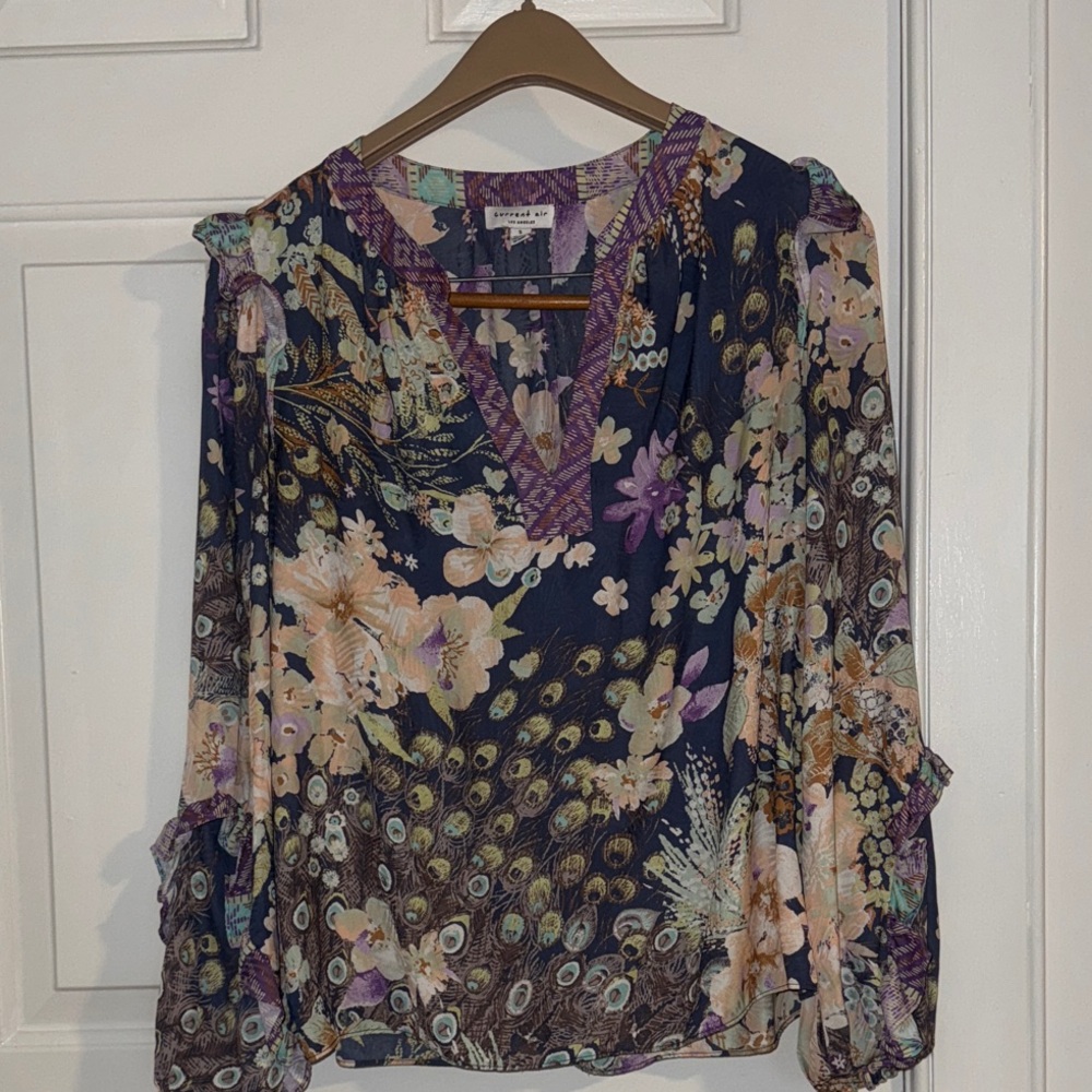 Current Air- Emmeline Peacock Blouse - Multicolor
